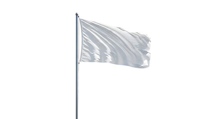 White flag waving on a flagpole