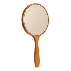 Handheld Round Wooden Mirror