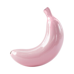Smooth shiny banana in pastel pink coating for playful skincare and branding visuals.