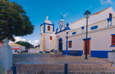 portuguese architecture, church of divino Salvador near Albufeira in Portugal, Alvor