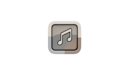 Music note icon isolated on transparent background