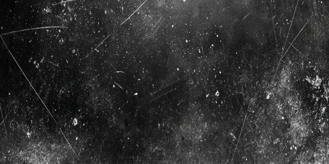 A stark black and white textured background shows numerous scratches smudges and imperfections creating a distressed effect for wall decor