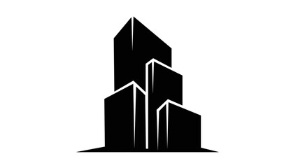 Fototapeta premium Black Modern Minimalist Building Illustration Design.