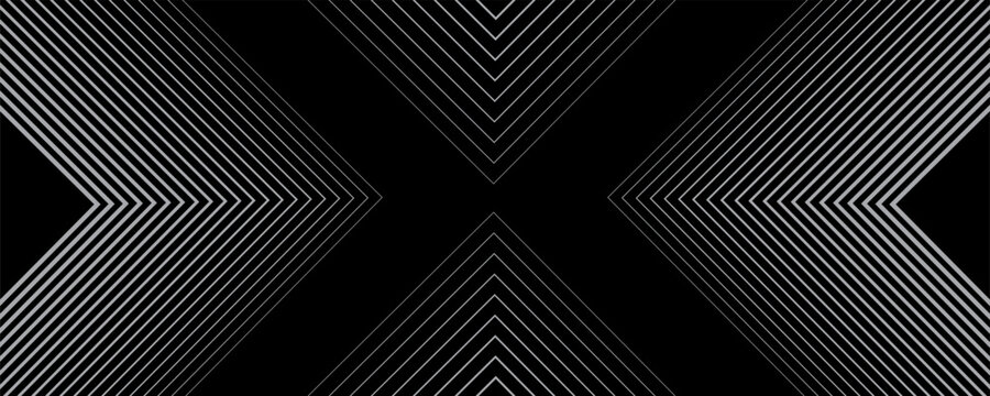 Linear arrow halftone background. Striped gradient triangle texture. Line arrows center pointing. Thin to thick repeating stripe backdrop for poster, cover, banner. Vector masculine sporty wallpaper
