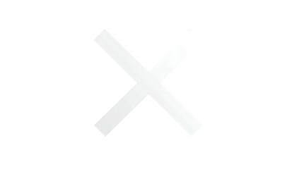 A white "X" shape against a black background. Simple, bold design element