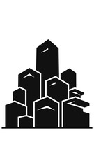 Black Silhouette Cityscape Buildings Skyscrapers Urban.