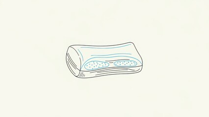 Minimalist line art illustration of a cheese Danish pastry. Simple hand-drawn food icon for a bakery or cafe menu concept