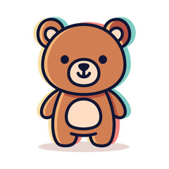 Cute Cartoon Bear Vector Illustration
