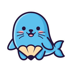 Adorable Cartoon Seal Illustration