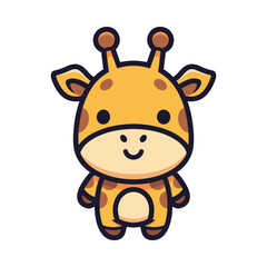 Adorable Cartoon Giraffe Illustration for Kids