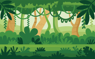 seamless jungle illustration trees in the forest