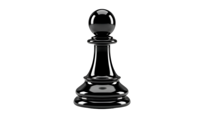 Black Chess Pawn on Dark Background shiny glossy