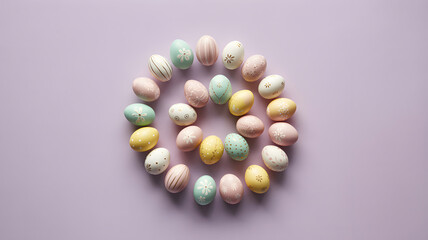 Happy easter sunday celebration with colorful easter eggs decoration