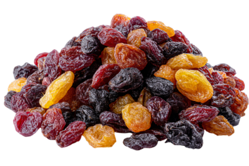 Assortment of Colorful Dried Raisins