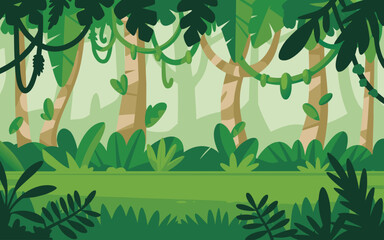 jungle green forest illustration background 