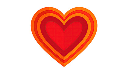 Animated concentric hearts gradient design in red, orange, and yellow hues on black background