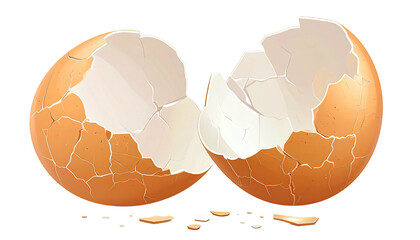 Animated illustration of a broken eggshell with scattered fragments