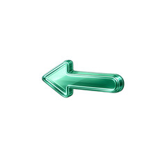 Left Arrow Navigation Control &mdash; 3D Glassmorphism Modern Direction Icon Transparent Background
