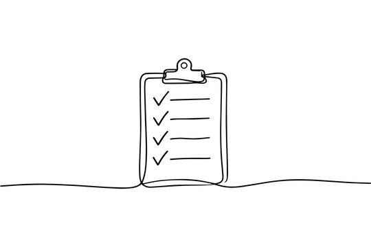 Minimalist Line Art Checklist Clipboard for Task and Planning