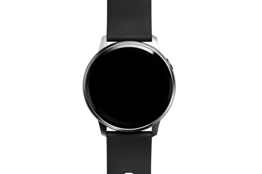 black digital watch isolated on white background - Powered by Adobe