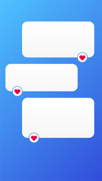 Social Media Feedback Text Blocks With Heart Icon  Template on a Soft Blue Background. 