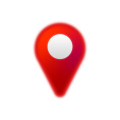3D Glossy GPS Location Pin Glassmorphism Icon.