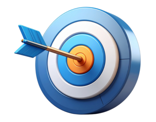 Target and Arrow Success Symbol, Minimal Business Strategy Concept, Transparent PNG