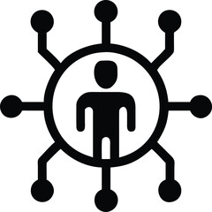 Solid Black Human Centered AI Silhouette Ethical Technology Icon