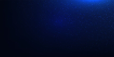 Naklejka premium Abstract futuristic technology square pattern with glowing lights, square elements on dark blue background.