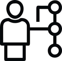 Solid Black AI Assisted Workflow Silhouette Business Process Icon
