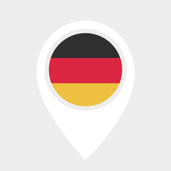 Germany Location Pin Icon with National Flag