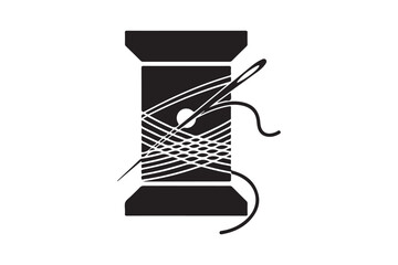 Spool of thread sewing simple design vector