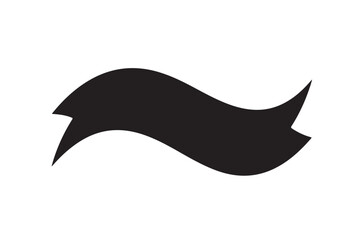 Flowing ribbon tails in black and white vector illustration