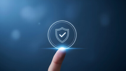 Digital Security Shield Protection Cyber Safety and Data Privacy Concept