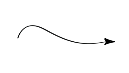 Black background with a curved, thin, gray arrow pointing right, appearing to move forward