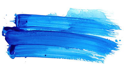 Bold blue brushstrokes across black background. Varying shades of paint. Abstract, textured image