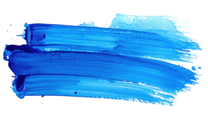 Bold blue brushstrokes across black background. Varying shades of paint. Abstract, textured image