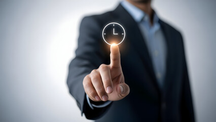 Time Management Deadline Clock and Business Efficiency Concept