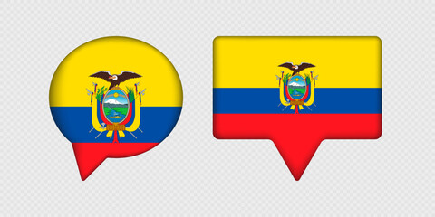 Flag of Ecuador in speech bubble.