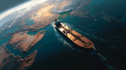 Global Oil Tanker Shipping World Map