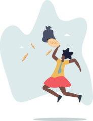 Tax payment or losing money without tax planning concept.life and employment of people.