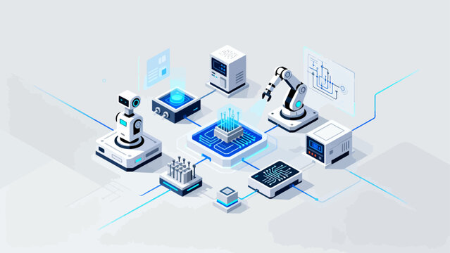 Illustration of robotic and tech devices