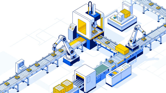 Automated factory assembly line