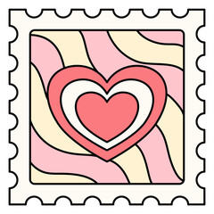 Valentine Heart Stamp clipart isolated on transparent background