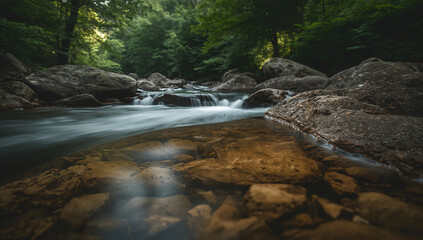 River Flowing Over Rocks