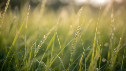 Sunlit Grass Close-up