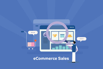 Business analyst with AI analytics detailed scrutiny of ecommerce sales data, optimize demand generation and enterprise scale growth.