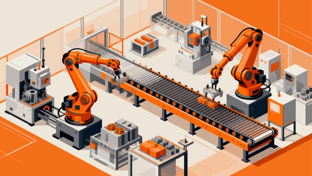 Industrial robotic assembly line