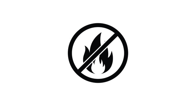 No fire allowed a circular prohibition sign with a flame silhouette