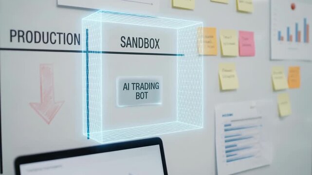 Sandbox ai trading bot cyber warfare protection testing within fintech lab concept secure financial experiment innovation technology virtual sandbox